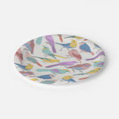 Vogelfarbe Pappteller (Schrägansicht)