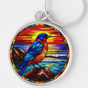 Vogelfarbiges, festgehaltenes Glas Schlüsselanhänger