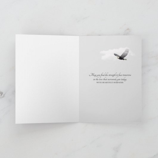 Vogelfeder mit Beileid Karte (Innenseite)