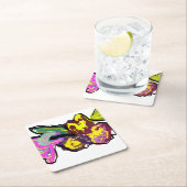 Vogelfeder Rechteckiger Pappuntersetzer (Vor Ort)