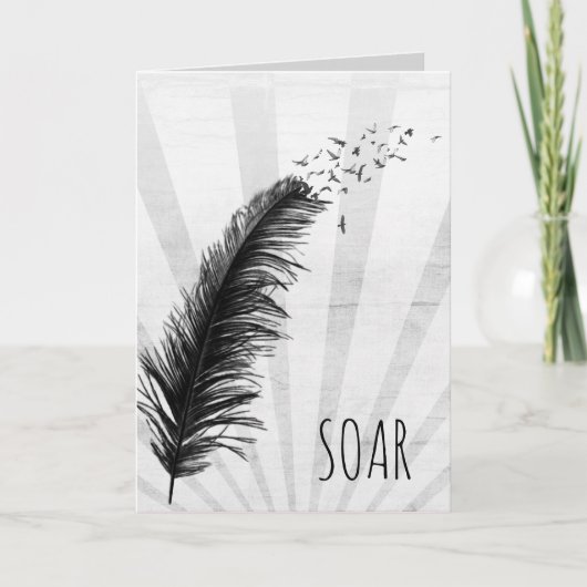 Vogelfeder und Abschluss von Vögeln Karte (Vorderseite)