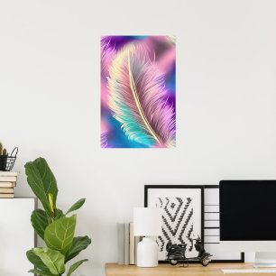 Vogelfederdesign - Variation auf einer Vogelfeder Poster