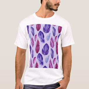 Vogelfedern: Aquarellfarben - nahtlose Illustratio T-Shirt