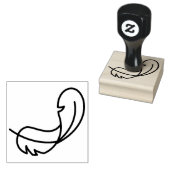 Vogelfederweiße Hintergrundfarbe Gummistempel (Stempel)