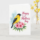 Vogelflorales Muttertagsgrußkarte Karte (Gelbe Blume)