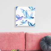 Vogelflug | Moderne Aquarellmalerei Leinwanddruck (Insitu (Wohnzimmer))