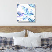 Vogelflug | Moderne Aquarellmalerei Leinwanddruck (Insitu (Schlafzimmer))