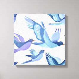 Vogelflug | Moderne Aquarellmalerei Leinwanddruck