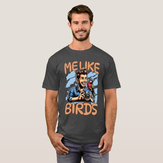 Vogelfotografie Ich mag Vogelornithologie-Vogelbeo T-Shirt (Vorne ganz)