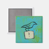 Vogelfrage markiert farbenfrohe Kunst und ein geor Magnet (Vorderseite/Rückseite)