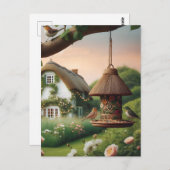 Vogelfutter und Vogelschutzgebiete als Kernlandsch Postkarte (Vorne/Hinten)