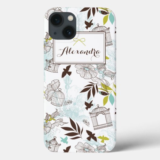 Vogelfutterhäuschen-Muster personalisierte iPad Mi Case-Mate iPhone Hülle (Rückseite)