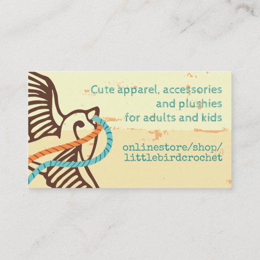 Vogelgarne aus Gewirken von Hausgeflügel Visitenkarte (Rückseite)