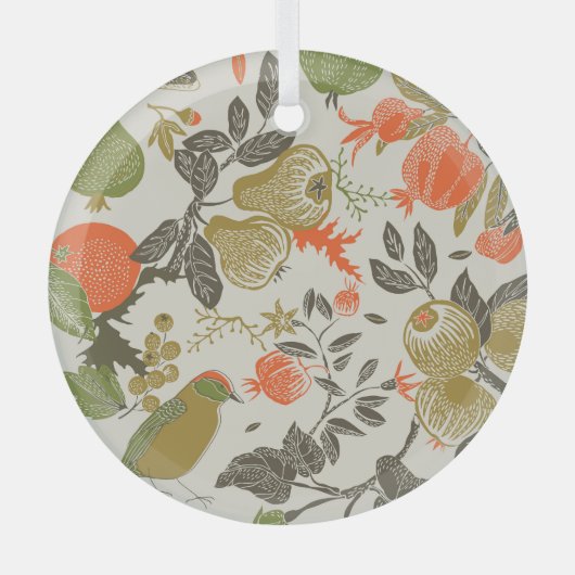 Vogelgarten: Nahtlos Ornament Aus Glas (Vorderseite)