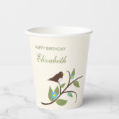 Vogelgeburtstag Pappbecher (Vorderseite)