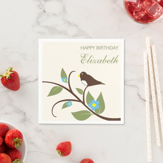 Vogelgeburtstag Serviette (Beispiel)