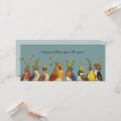 VogelGeburtstagsgrüße aus der Gruppenflachkarte Karte (Vorderseite/Rückseite Beispiel)