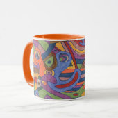 Vogelgeflecht, originalgetreu abstrakt tasse (Vorderseite Links)