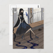 Vogelgesang: Dunkle surreale Kunst Postkarte (Vorne/Hinten)