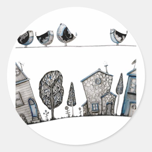 Vogelgesang Runder Aufkleber (Vorderseite)