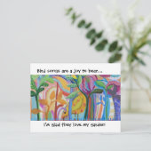 Vogelgesänge aus dem Garten Ankündigungspostkarte (Stehend Vorderseite)