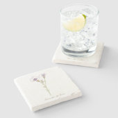 Vogelgesicht-Gilia-Aquarell Steinuntersetzer (Seitenansicht)