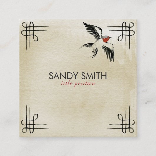 Vogelgezwitscher Quadratische Visitenkarte (Vorderseite)