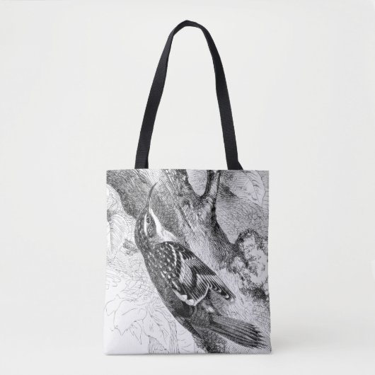 Vogelgravings - ein Treecreeper. Birdwatcher Tasche (Vorderseite)