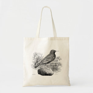 Vogelgravuren - ein Starling Tote Bag Tragetasche