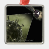 Vogelgrippe, die aus Vogel herauskommt Silbernes Ornament (Vorne)