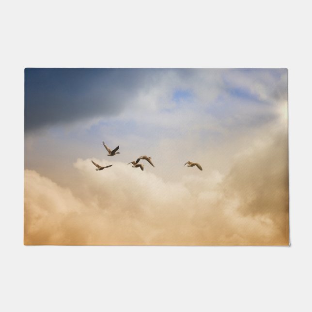 Vogelgrippe im Flug Fußmatte (Vorderseite)