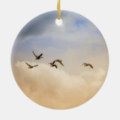 Vogelgrippe im Flug Keramik Ornament (Hinten)