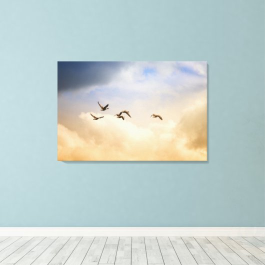 Vogelgrippe im Flug Leinwanddruck (Insitu (Holzboden))