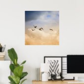 Vogelgrippe im Flug Poster (Heimbüro)