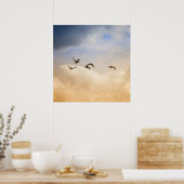 Vogelgrippe im Flug Poster (Küche)