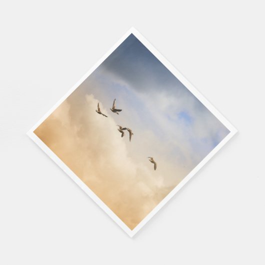 Vogelgrippe im Flug Serviette (Ecke)