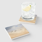 Vogelgrippe im Flug Steinuntersetzer (Seitenansicht)