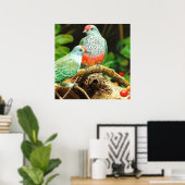 Vogelgrün Poster (Heimbüro)