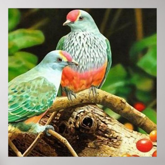 Vogelgrün Poster (Vorne)