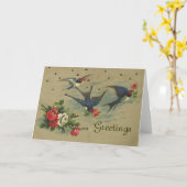 Vogelgrüßkarte Karte (Gelbe Blume)