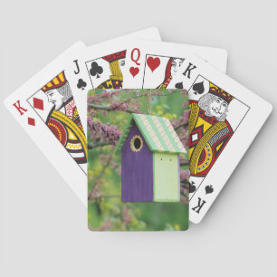 Vogelhaus auf einem Rotknospenbaum Spielkarten
