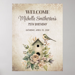 Vogelhaus Botanische Natur 75. Geburtstag Poster