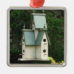 **VOGELHAUS** ELEGANTER WEIHNACHTS SCHMUCK ORNAMENT AUS METALL