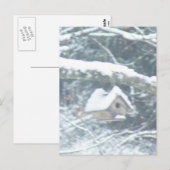 Vogelhaus im Schnee Postkarte (Vorne/Hinten)