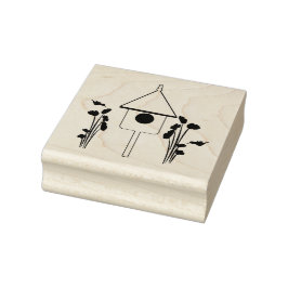 Vogelhaus mit Hummingbirds Art Briefmarke Gummistempel