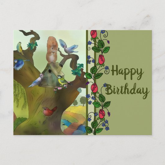 Vogelhaus Postkarte (Vorderseite)