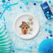 Vogelhaus und Blume Pappteller (Party)