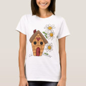 Vogelhaus und Blume T-Shirt (Vorderseite)
