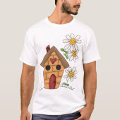 Vogelhaus und Blume T-Shirt (Vorderseite)