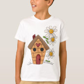 Vogelhaus und Blume T-Shirt (Vorderseite)